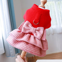 Bow Plaid Layered Dress Harness