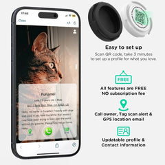 GPS Cat Collar with Airtag Holder & Reflection