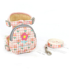 Vest harness with backpack and leash