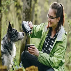 4-in-1 Retractable Dog Leash – with Water Bottle, Poop Bag Holder & Food Bowl