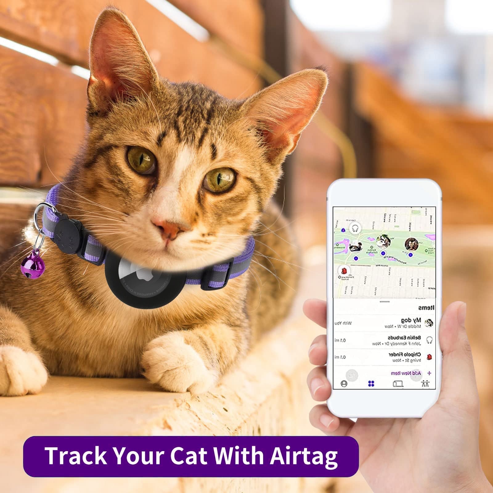 Adjustable AirTag Cat Collar
