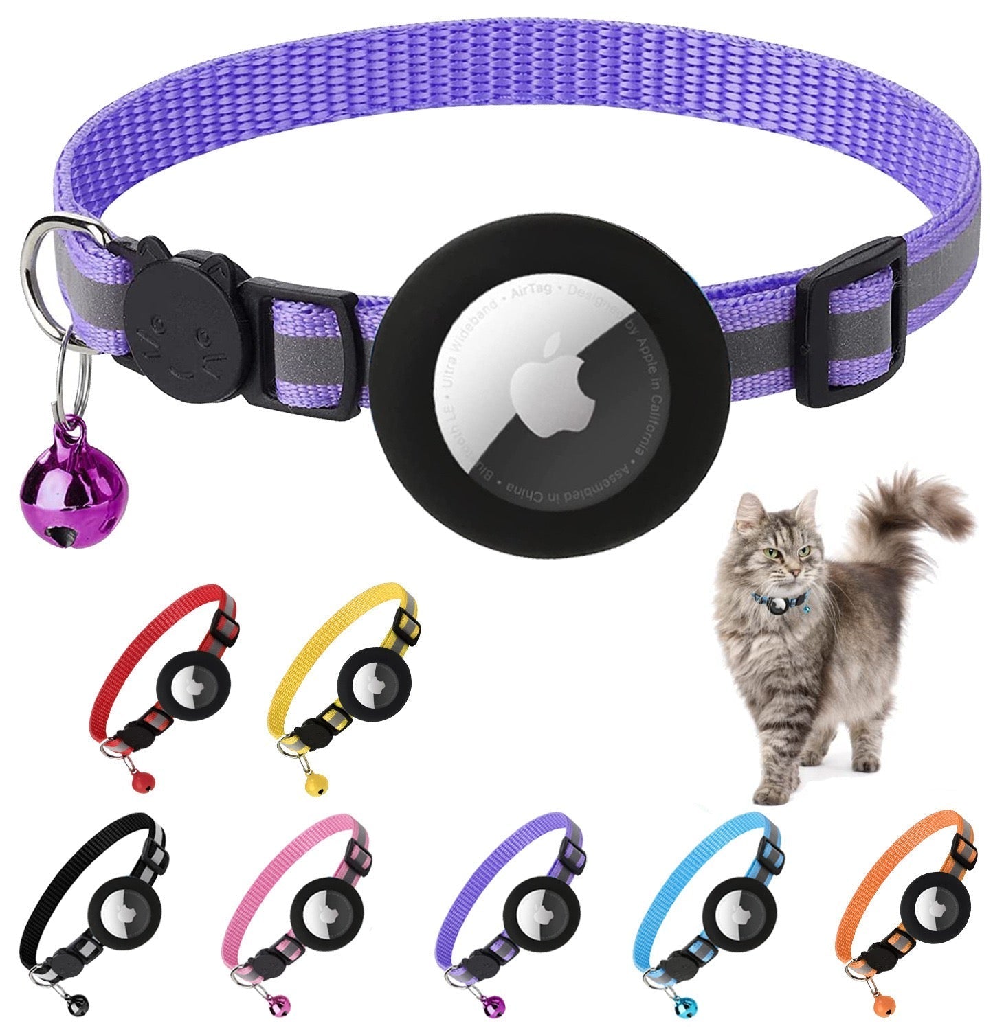 Adjustable AirTag Cat Collar