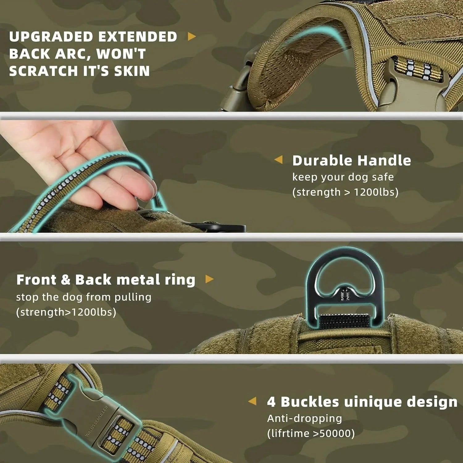 Adjustable Anti-Pull Harness with MOLLE System