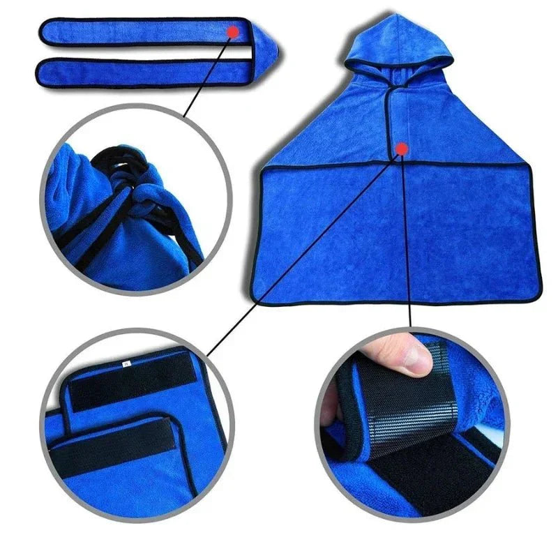 Bathrobe Microfiber dry Quickly Full Coverage with Hat