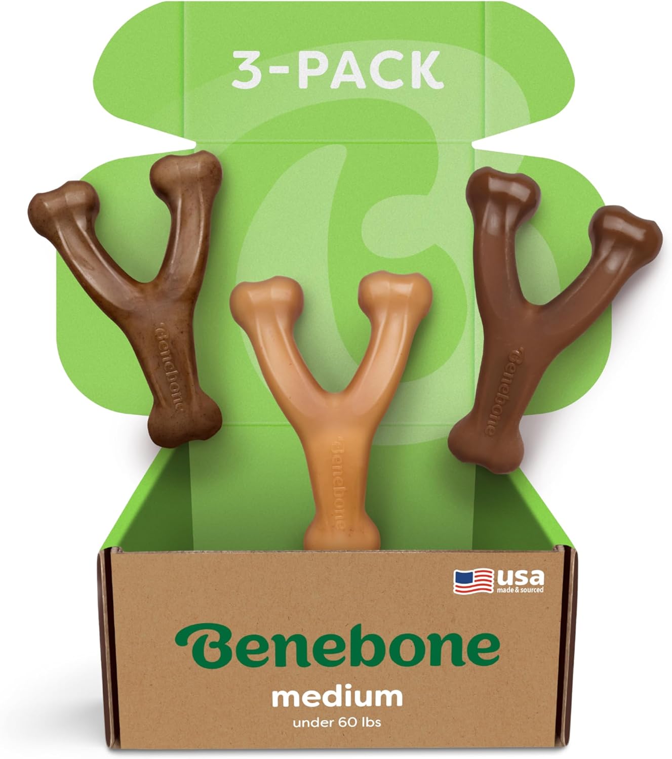Benebone Bacon Wishbone Chew Toy