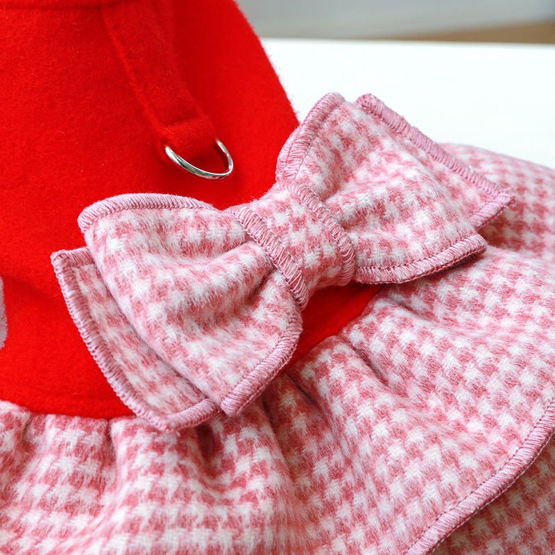 Bow Plaid Layered Dress Harness