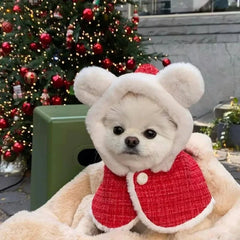 Christmas hood with plush ears