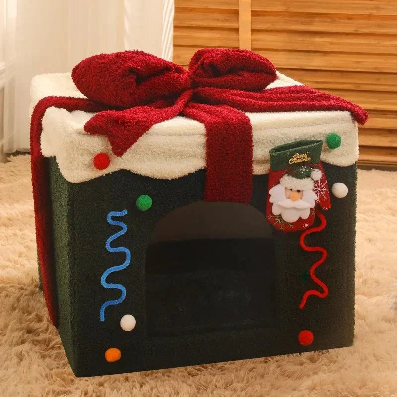 Christmas-themed pet house