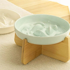 Ceramic Bamboo Frame Anti-Choking Bowl