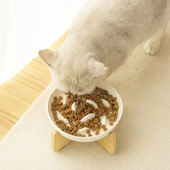 Ceramic Bamboo Frame Anti-Choking Bowl