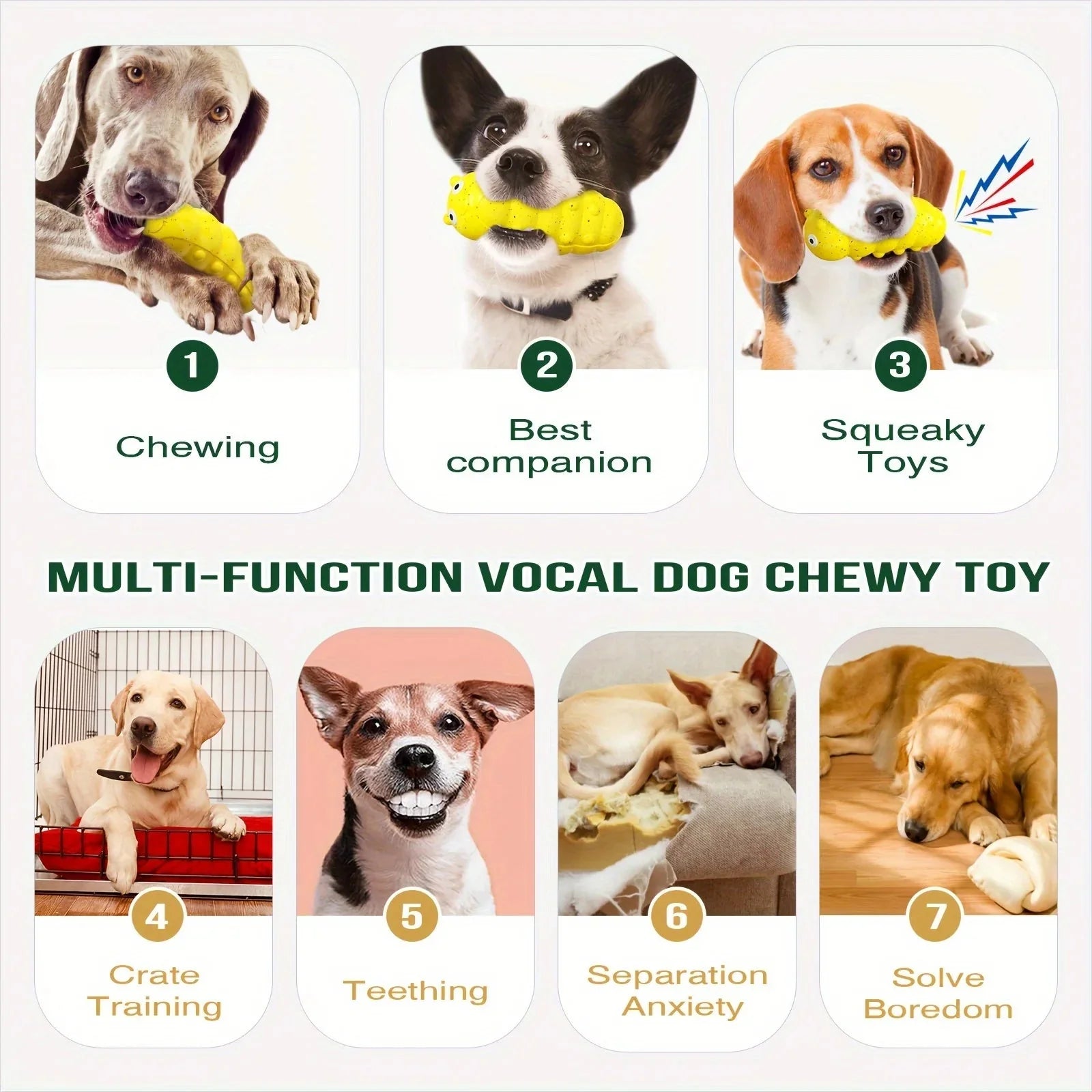 Chew Toy Tough Enduring Squeaky Interactive