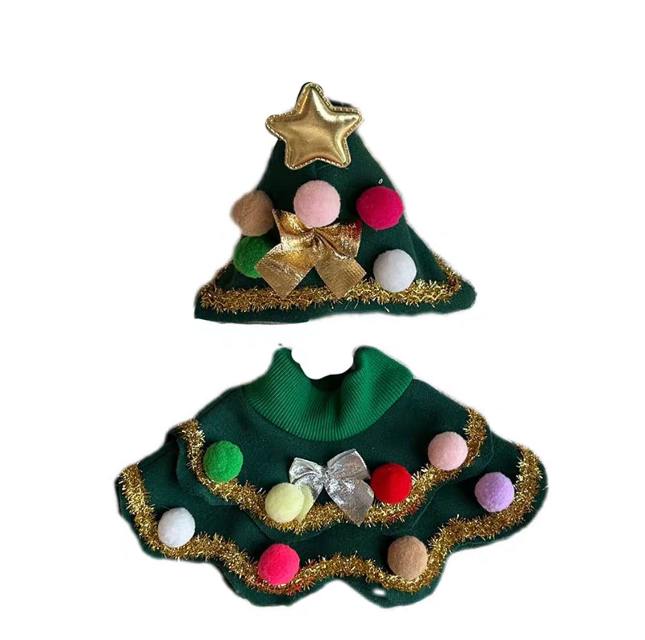 Christmas hat and collar