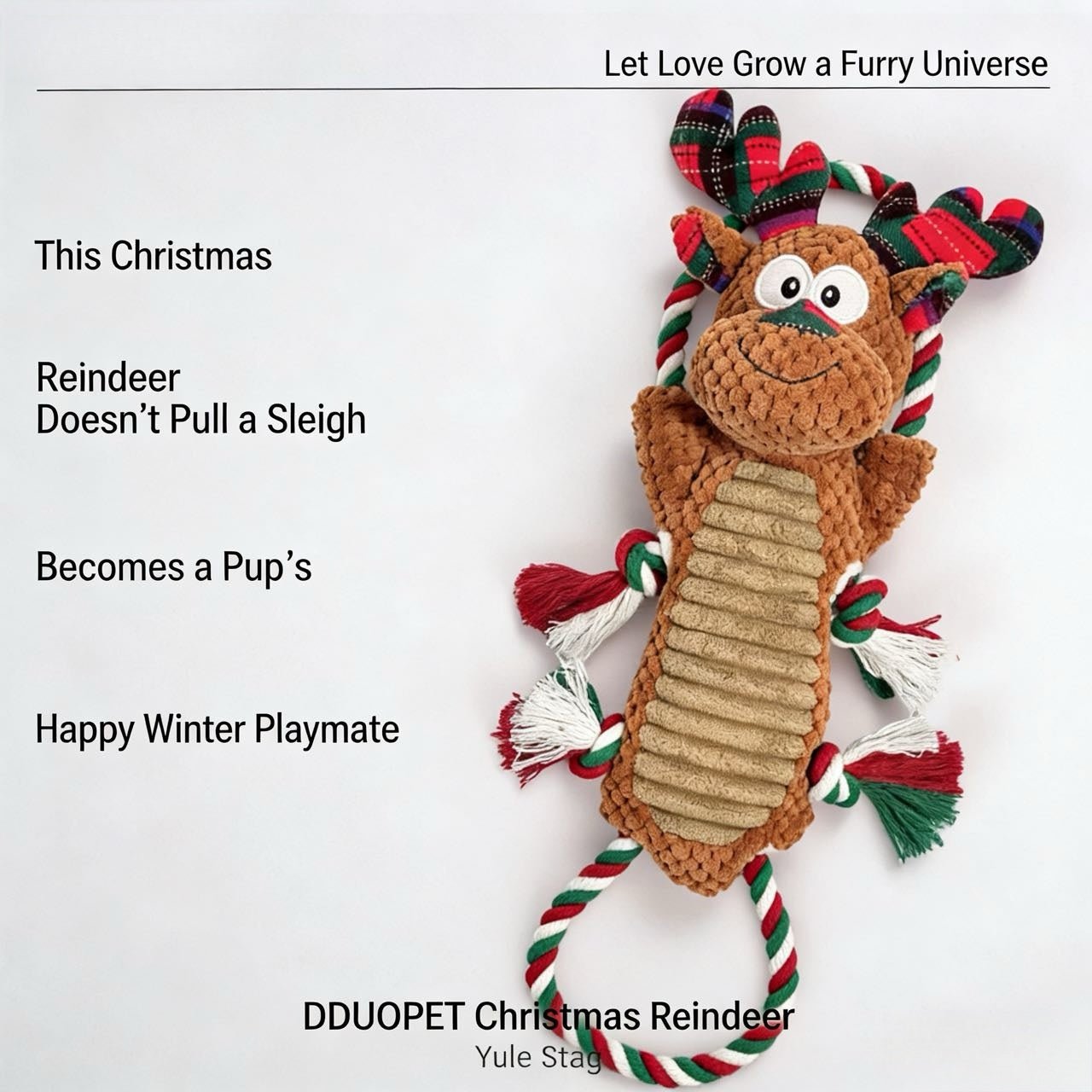 Christmas Reindeer Dog Toy — a festive companion made for merry playtime.