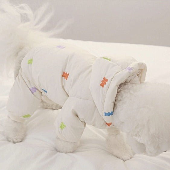Bear Pattern Jumpsuit Jacket