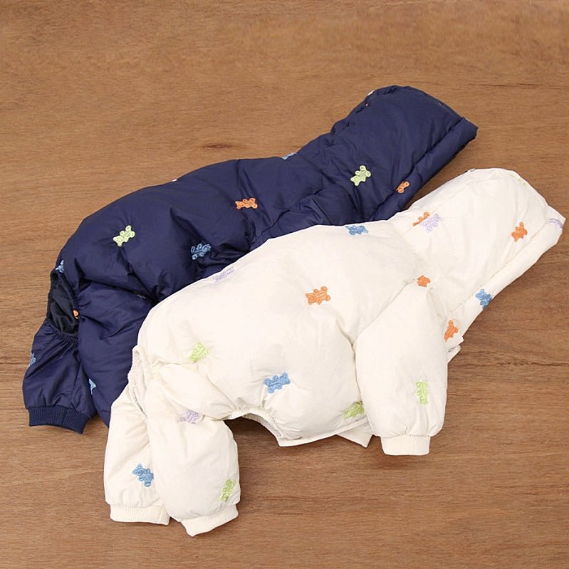 Bear Pattern Jumpsuit Jacket