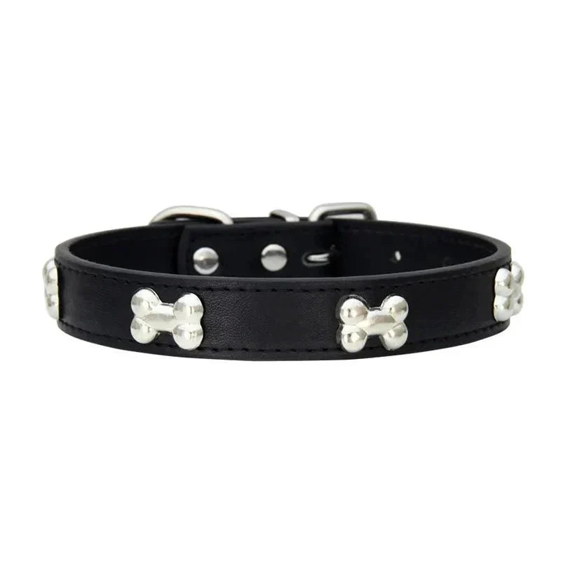 Cute Bone Shaped Leather Collar