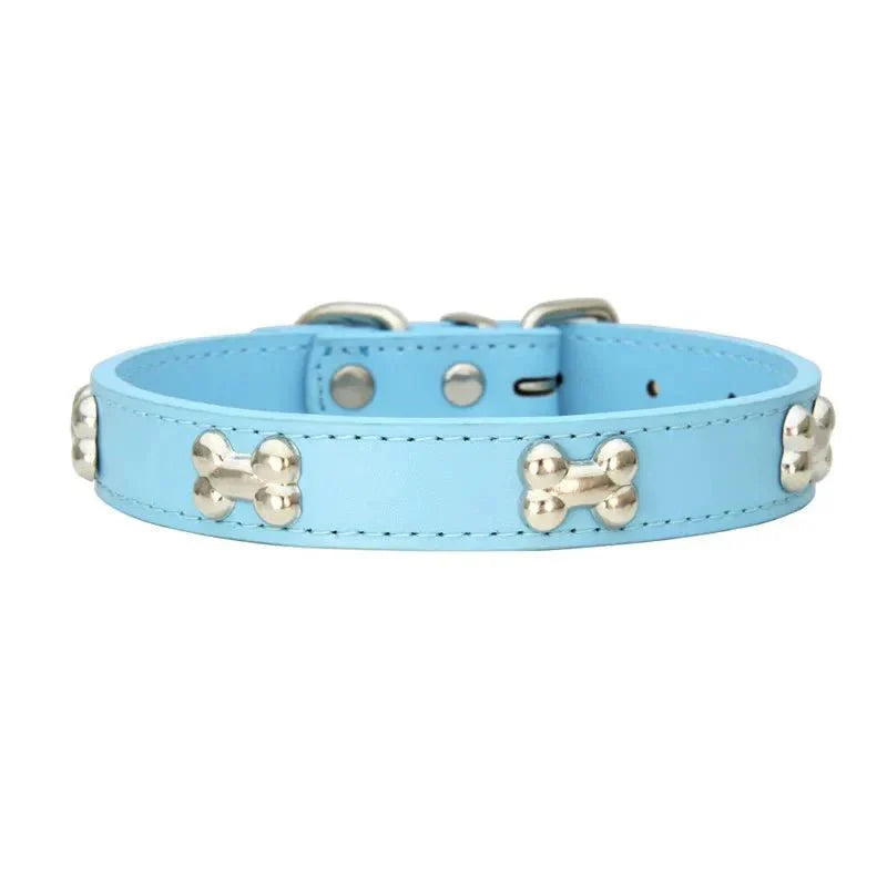 Cute Bone Shaped Leather Collar