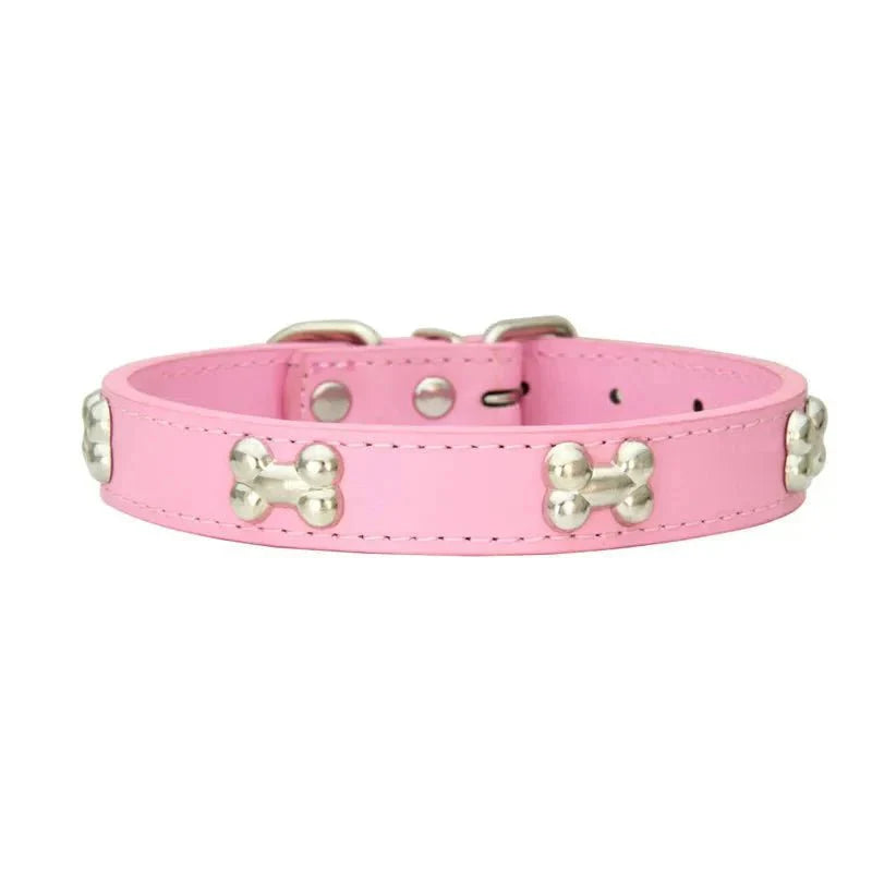 Cute Bone Shaped Leather Collar