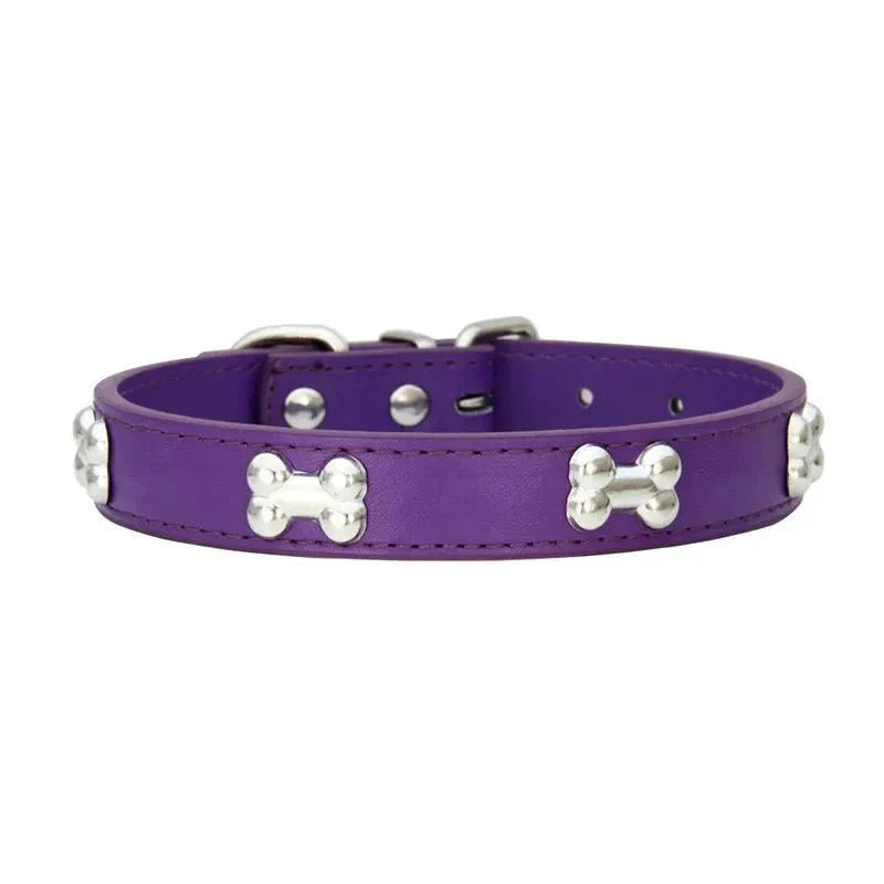 Cute Bone Shaped Leather Collar