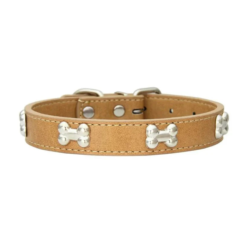 Cute Bone Shaped Leather Collar