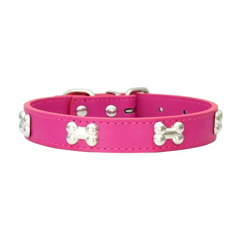 Cute Bone Shaped Leather Collar