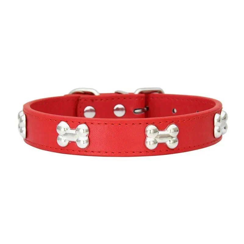 Cute Bone Shaped Leather Collar