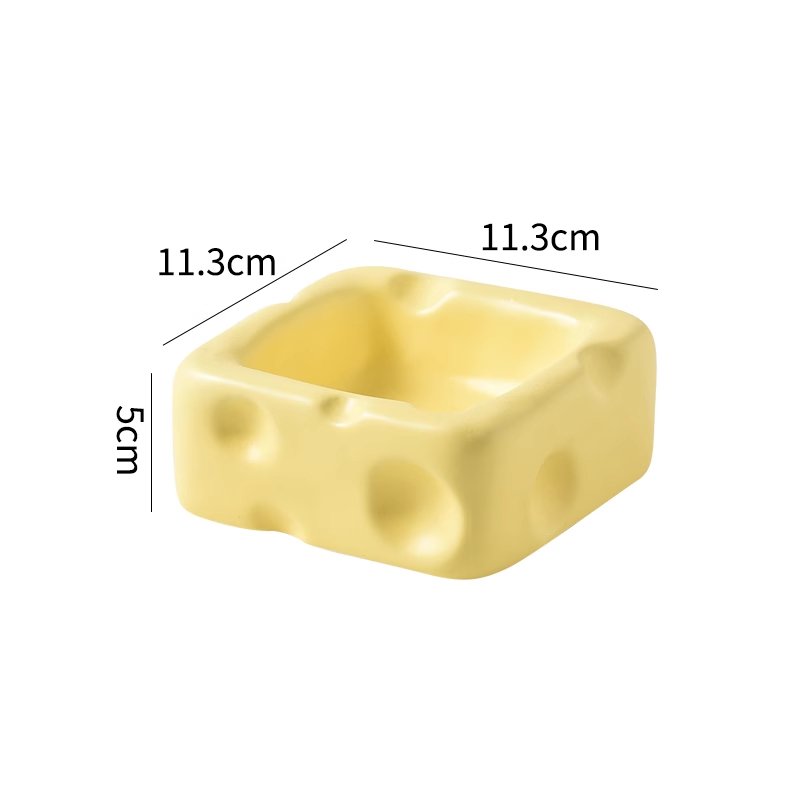 Cute Ceramic Pet Bowl with Cheese Shape