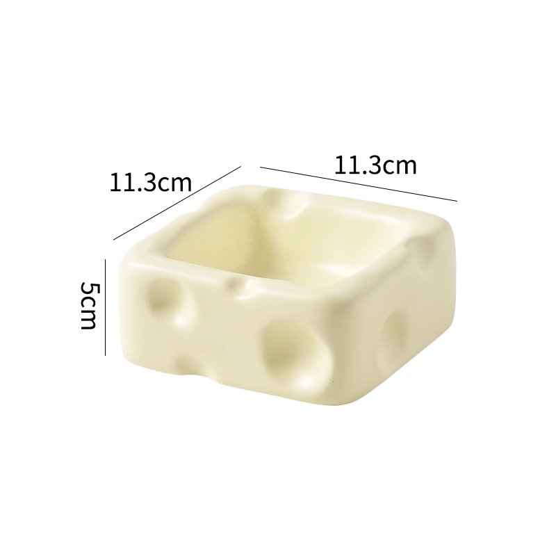 Cute Ceramic Pet Bowl with Cheese Shape