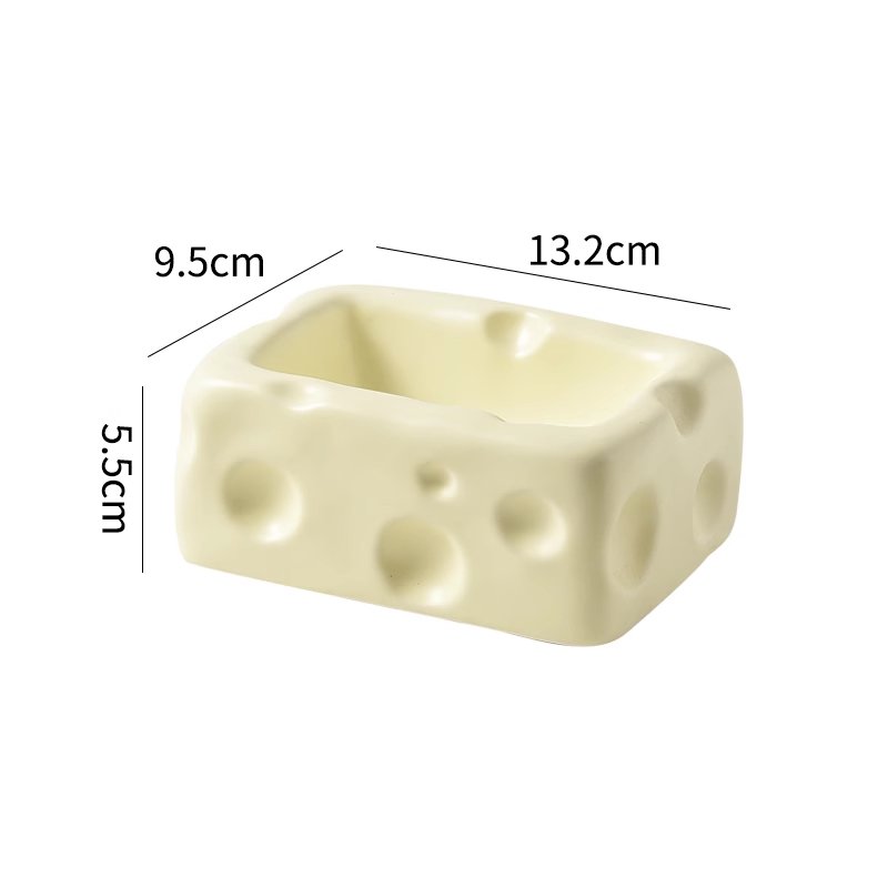 Cute Ceramic Pet Bowl with Cheese Shape