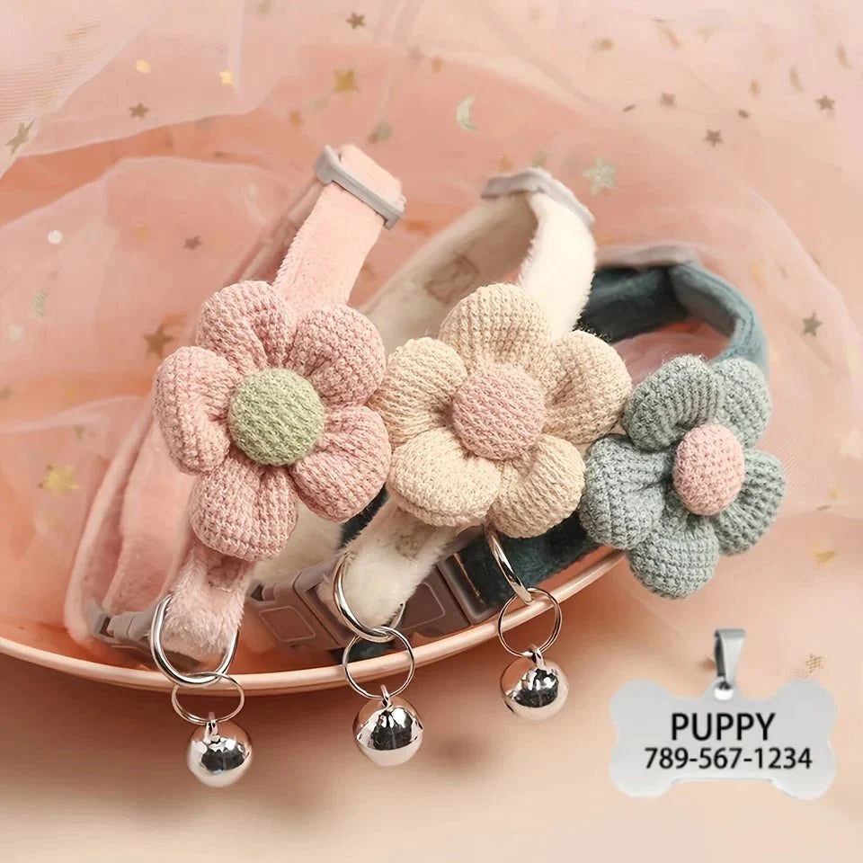 Cute floral dog necklace