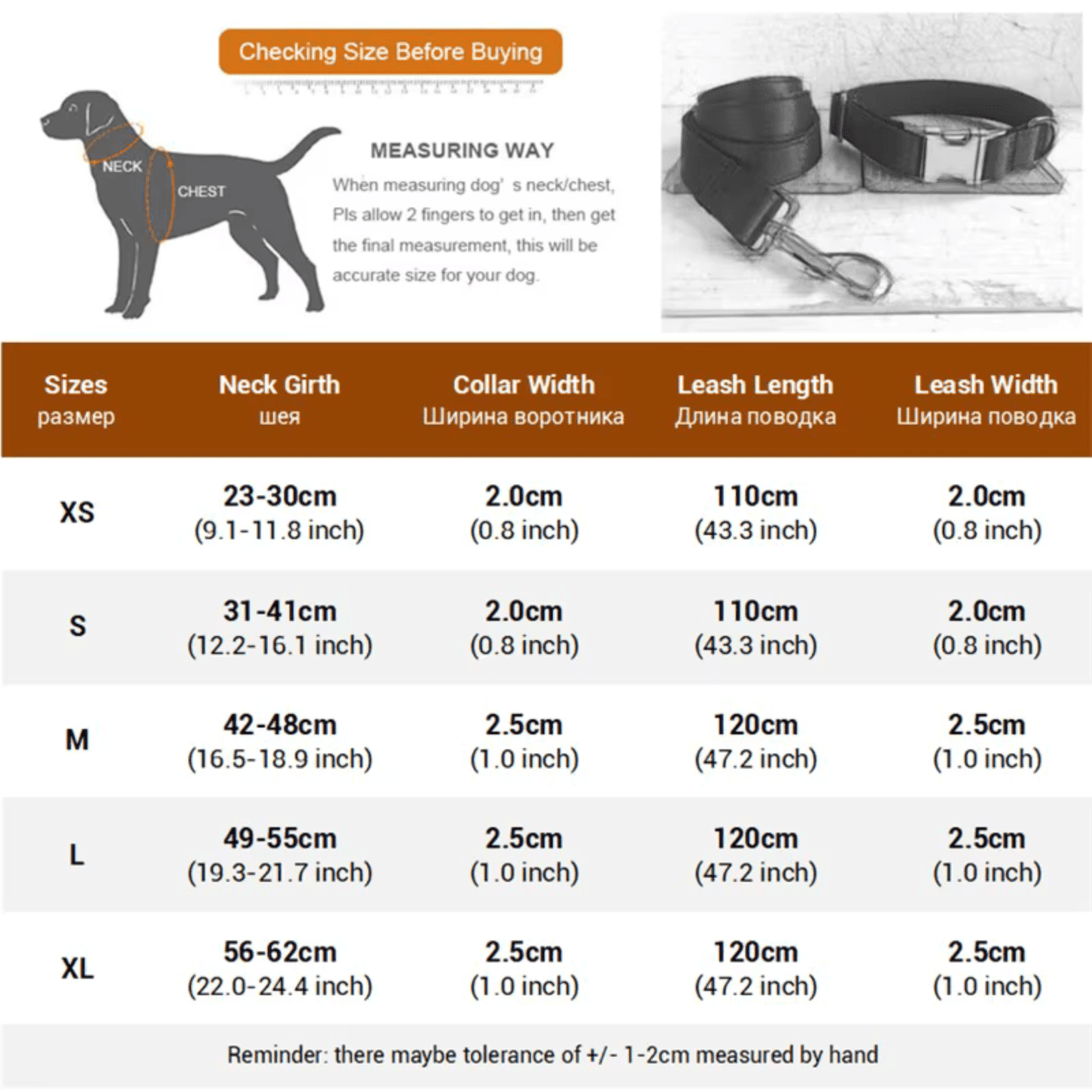 Dog Collar - Including Leash