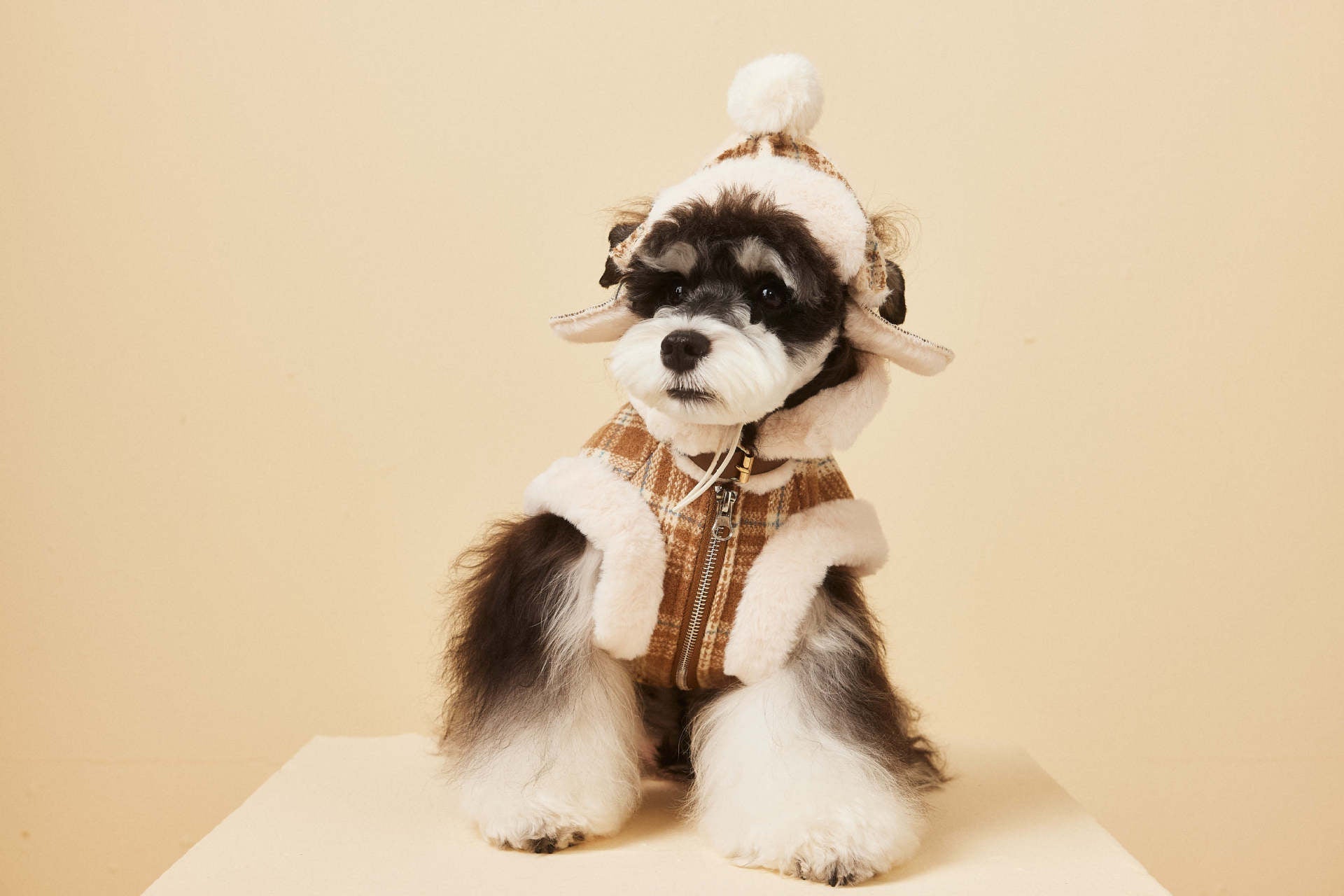 Fleece-Lined Sleeveless Plaid Vest