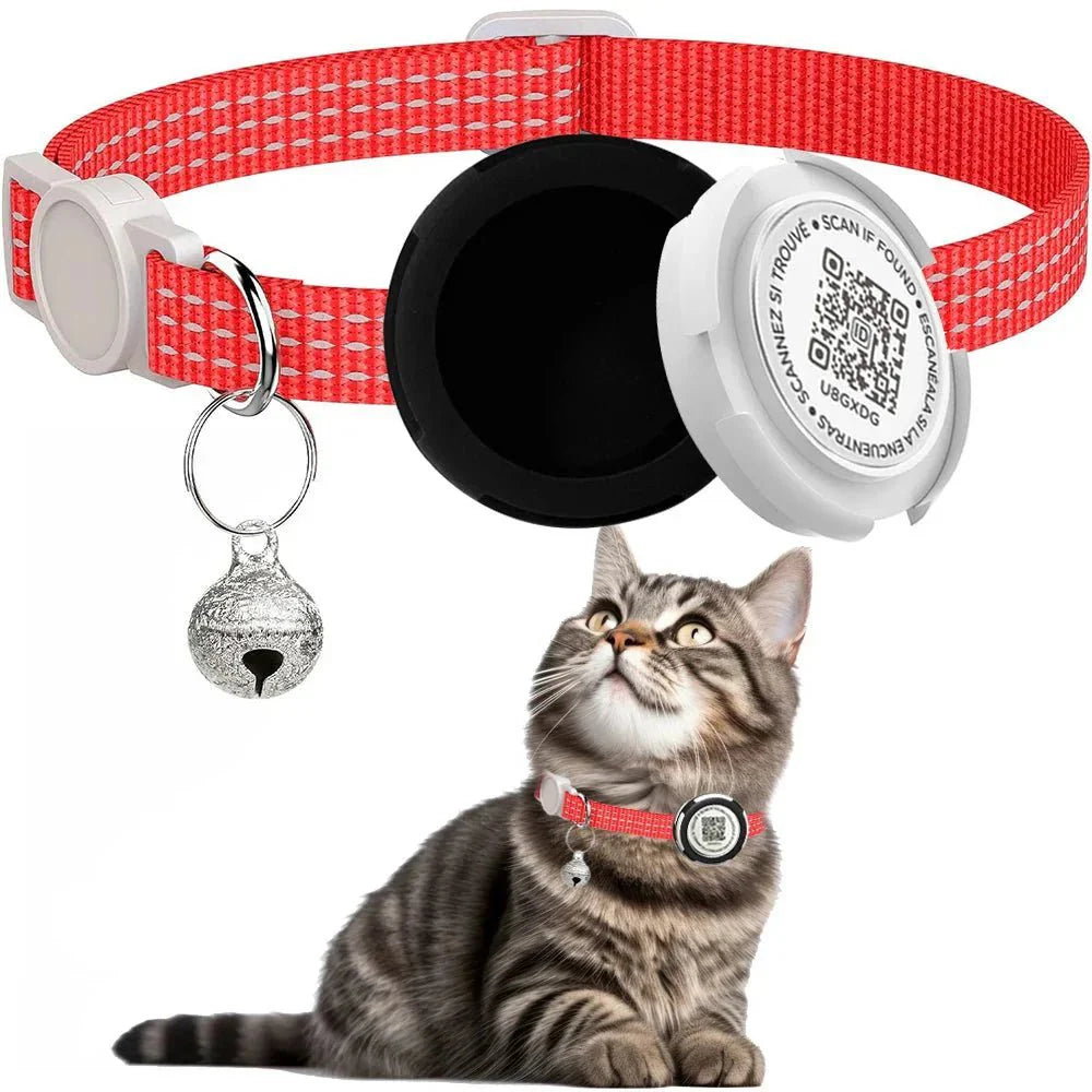GPS Cat Collar with Airtag Holder &amp; Reflection