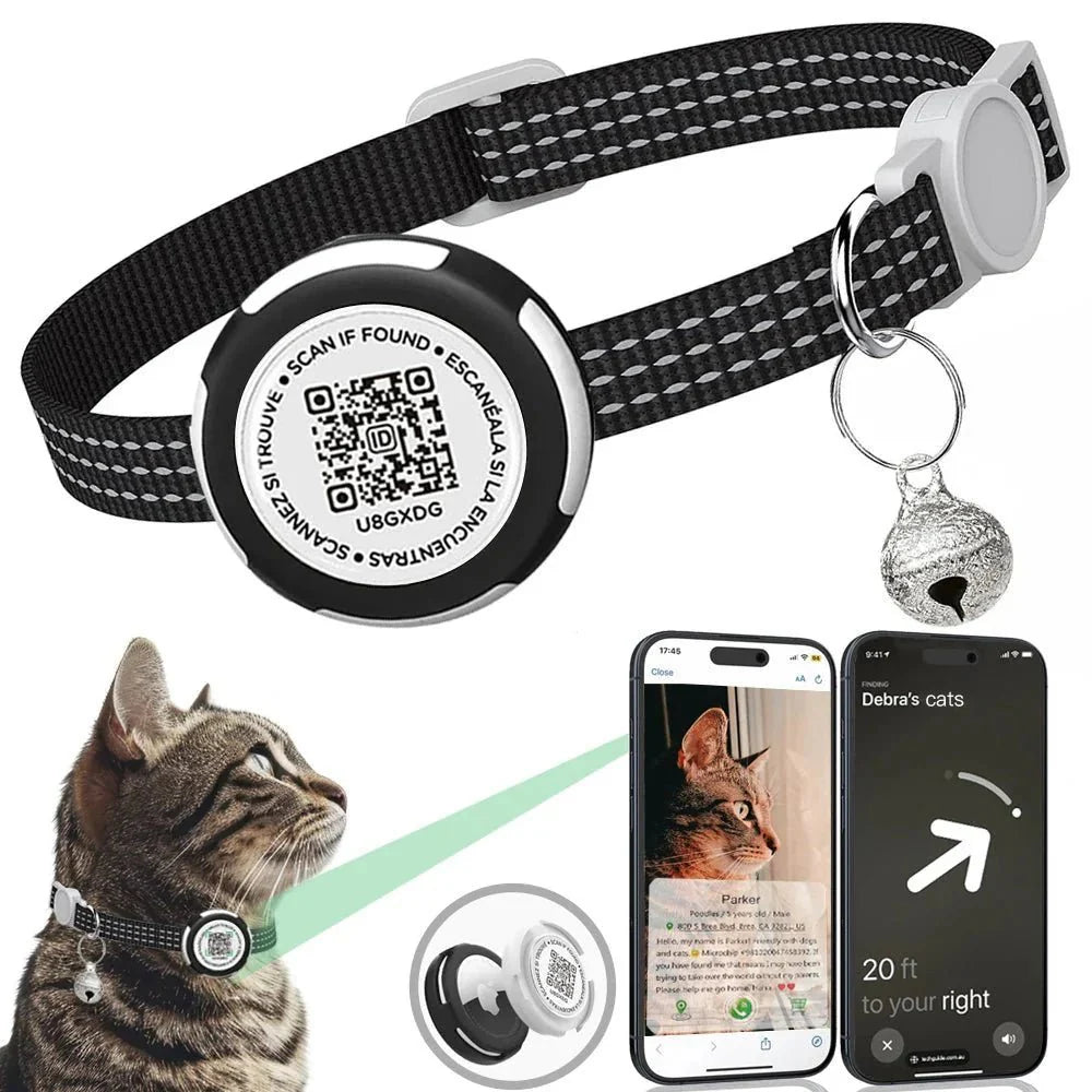 GPS Cat Collar with Airtag Holder &amp; Reflection