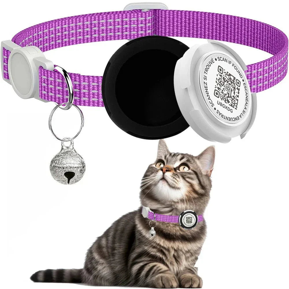 GPS Cat Collar with Airtag Holder &amp; Reflection