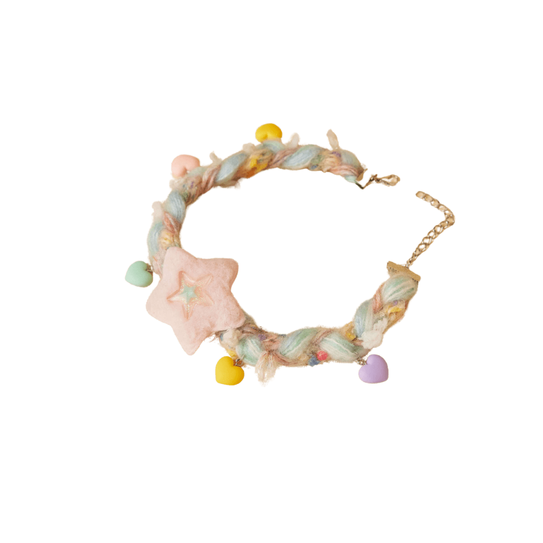 Heart-Shaped Mesh Cord Necklace