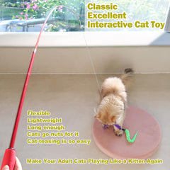 Interactive Feather Wand Cat Toy Set