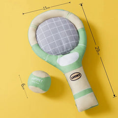 Tennis racket-shaped crinkle sound toy