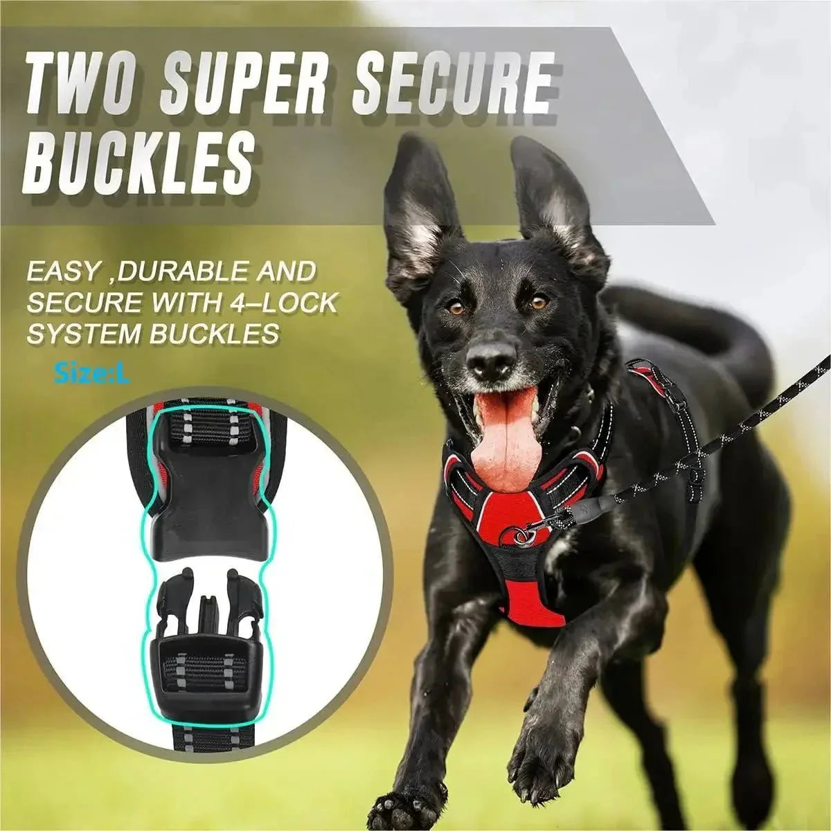 No Pull Dog Harness – For Large Dogs with Front Clip