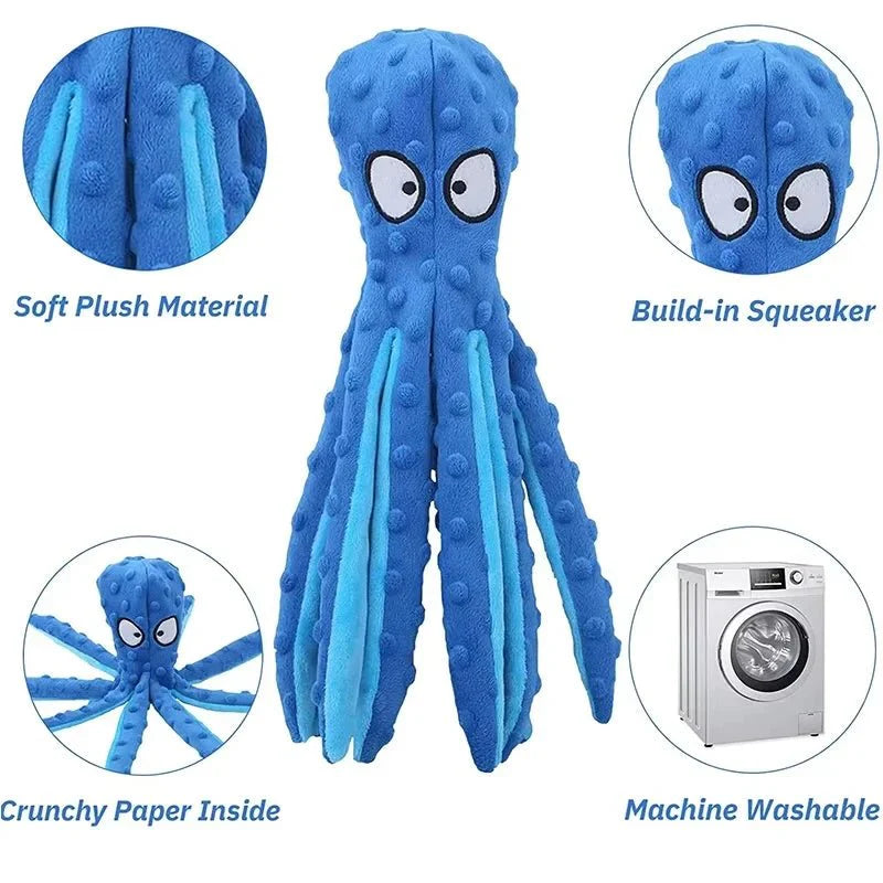 Octopus Plush Squeaky Dog Toy