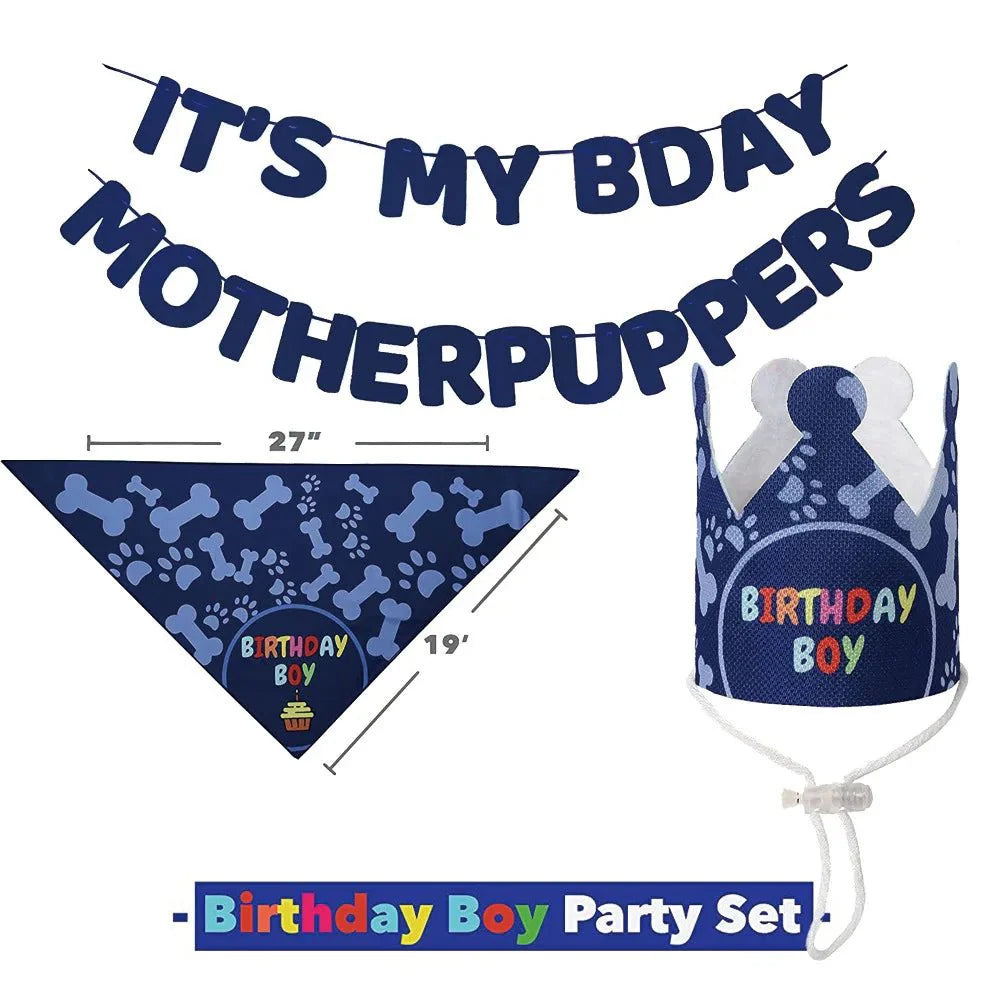 Pet Birthday Party Set: Banner, Hat, and Neckerchief 🎉