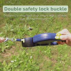 Retractable Double Dog Leash – 360° Rotatable & Anti-Tangle | Reflective 3M Leashes & Brake System