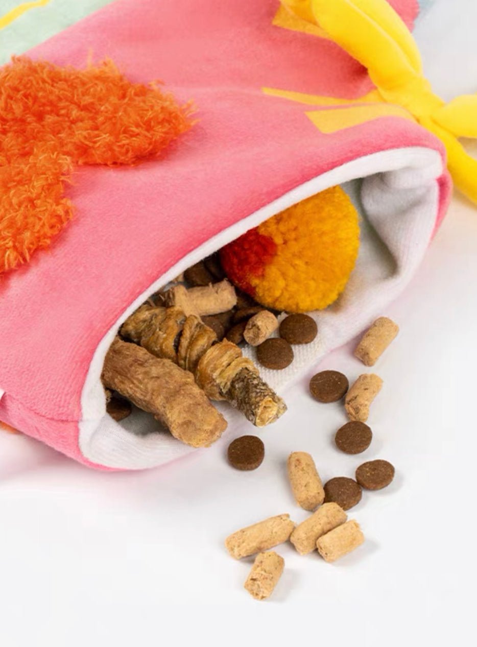 Sock shaped sniffing toy