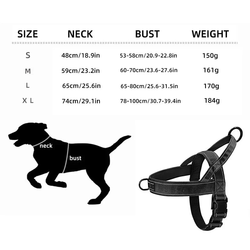 Tactical Chest Harness for Dogs – Adjustable Nylon Harness