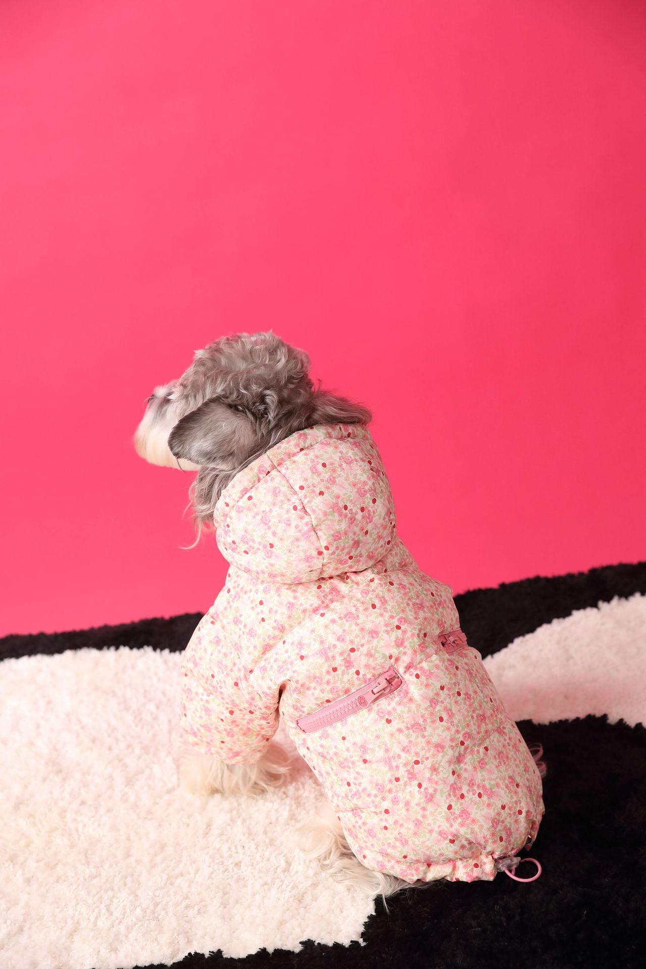 Thickened and Warm Floral Hooded Down Jacket
