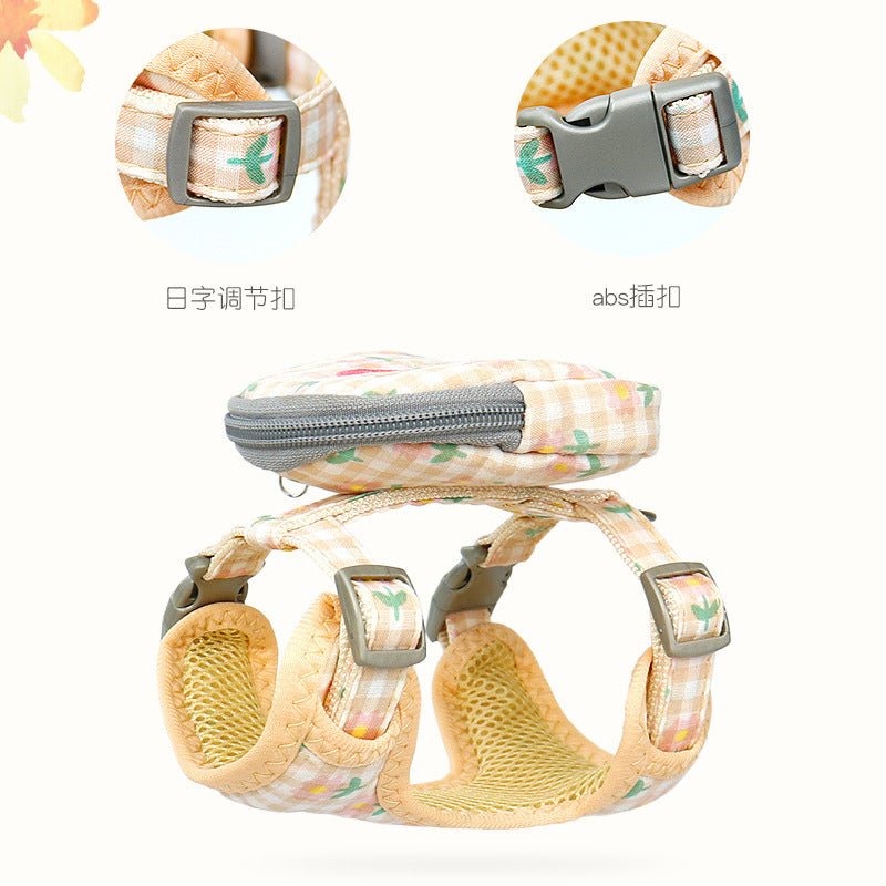 Vest harness with backpack and leash