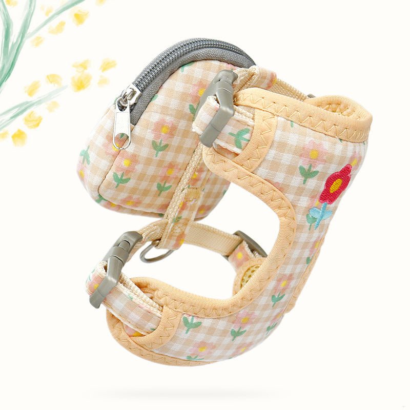 Vest harness with backpack and leash
