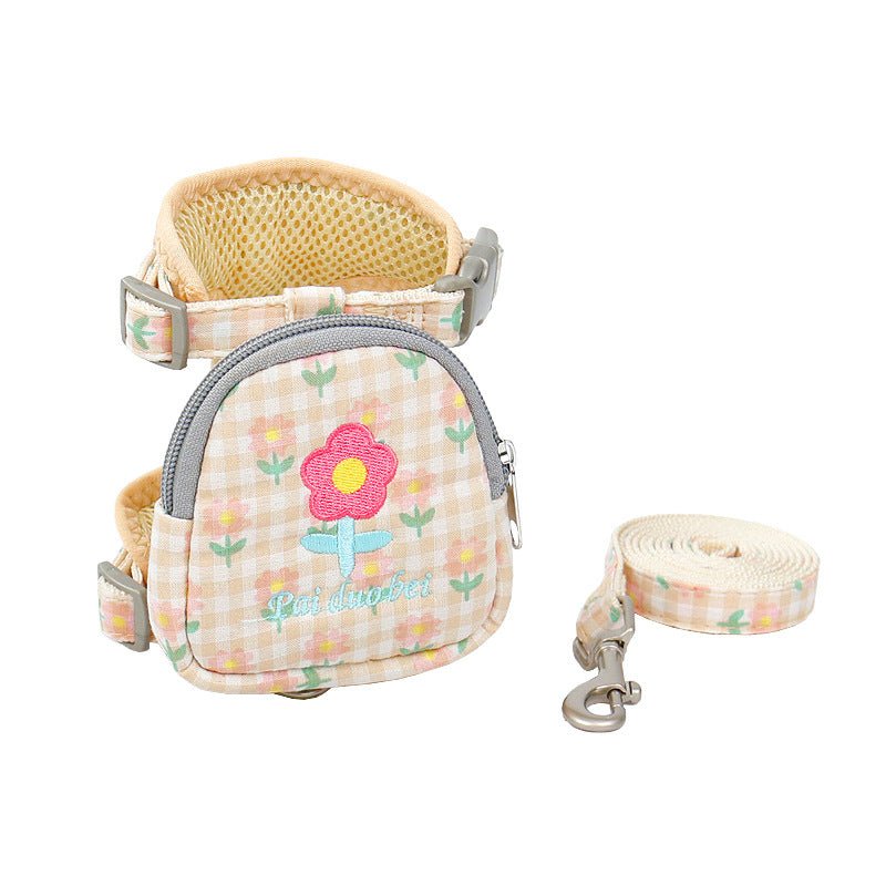 Vest harness with backpack and leash