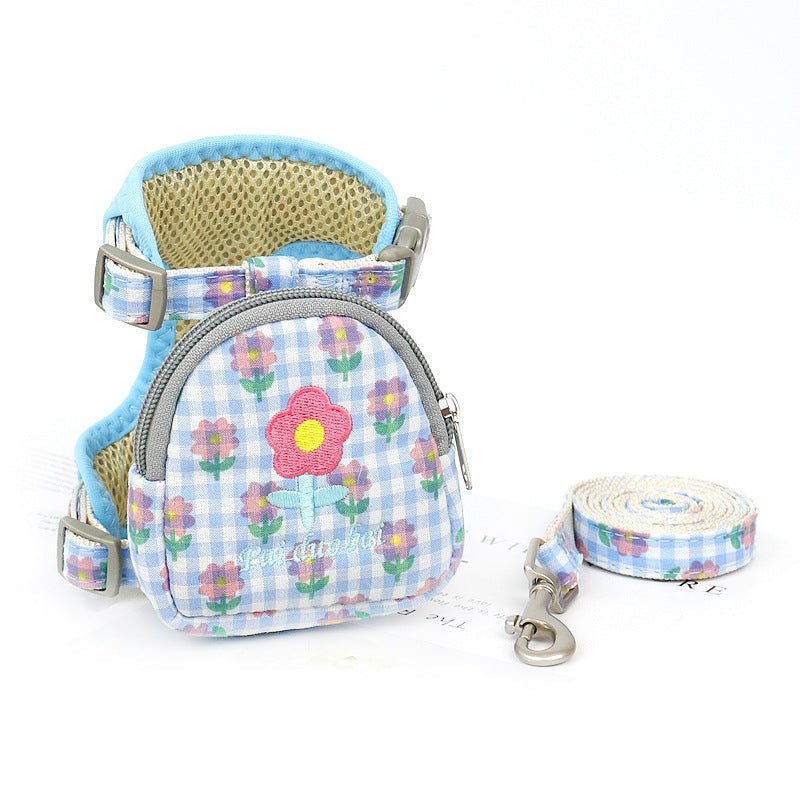 Vest harness with backpack and leash
