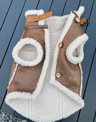 Warm Suede Fleece Vest with Leash Hook